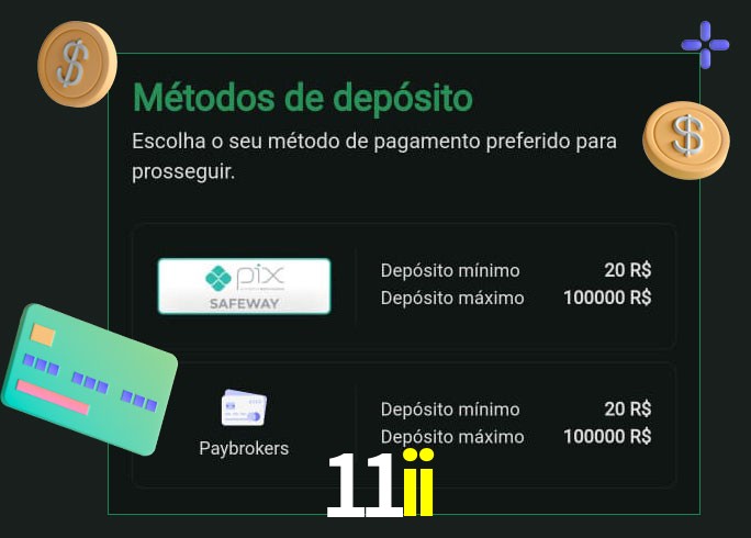 O cassino 11ii oferece uma grande variedade de métodos de pagamento